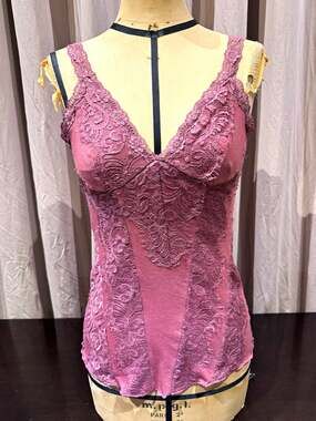 Ann Ferriday one Off VTG stock 90’s cotton and Lace Corset Top S